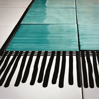 Ceramic Tiles Carpet Double Large Giallo/Blu2 Francesco De Maio