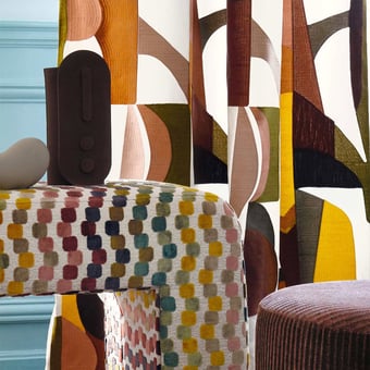 Velluto Orphisme BordeauxTangerine Casamance