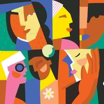 Carta da parati murale Amour Multicolore Multicolore Etoffe.com x Claire Prouvost