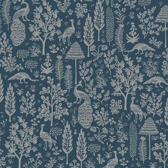 Papel pintado Menagerie Toile Grey & White Rifle Paper Co.