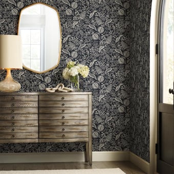 Pomegranate Wallpaper White & Metallic Gold Rifle Paper Co.