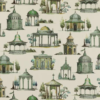 Follies Fabric Emerald Mulberry