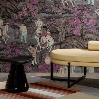 Carta da parati Toile de Tibet Pink Blossom Arte