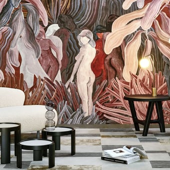 Carta da parati murale Secret Silhouettes Saffron Arte
