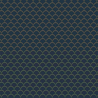 Little Scales Wallpaper Dark/Blue M.C. Escher