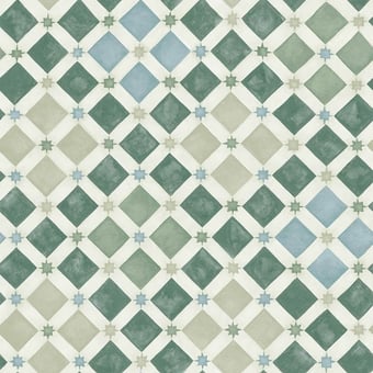 Papel pintado zellige China blue/White Cole and Son