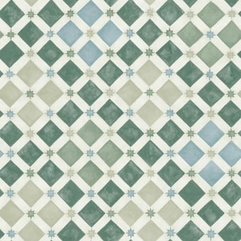 Zellige Wallpaper China blue/White Cole and Son