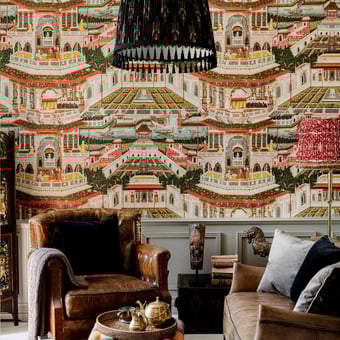 Papel pintado mural panorámico Indian Palace Red Mindthegap