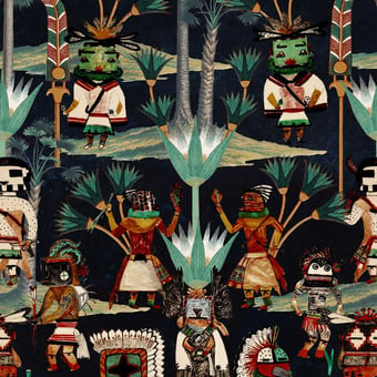Papel pintado mural panorámico Hopi Spirit Taupe Mindthegap