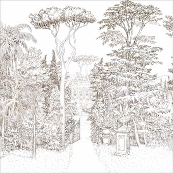 Papier peint panoramique Jardin Baroque 200x330 cm - 4 lés - Partie A Isidore Leroy