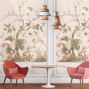 Papel pintado mural panorámico Fleurs de Prunier Ivoire Le Grand Siècle