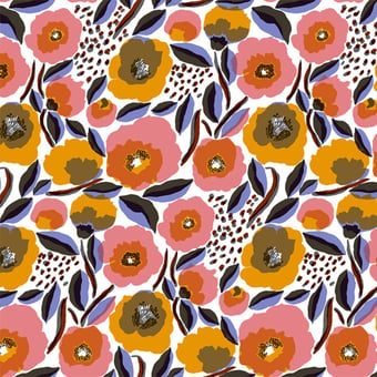 Rosarium Wallpaper Orange Marimekko