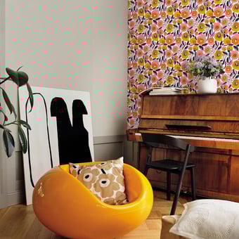 Papel pintado Rosarium Orange Marimekko