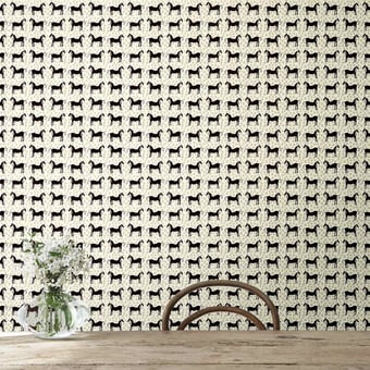 Carta da parati Musta Tamma Charcoal Marimekko