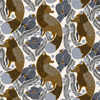 Carta da parati Ketunmarja Ocher Marimekko