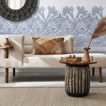 Henna Panel Denim/White York Wallcoverings
