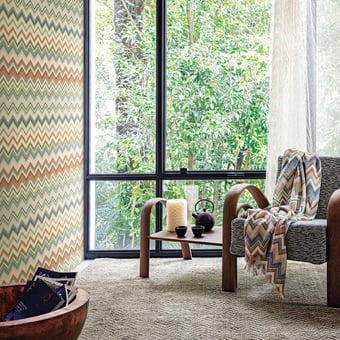 Papel pintado Happy Zigzag Green Missoni Home
