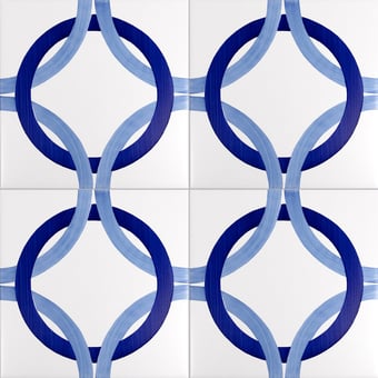 Bauhaus Blu Tipo 3 Tile Artistico Tipo 3 Mavi Ceramica