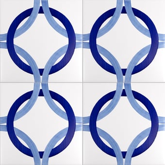 Piastrella Bauhaus Blu Tipo 3 Artistico Tipo 3 Mavi Ceramica