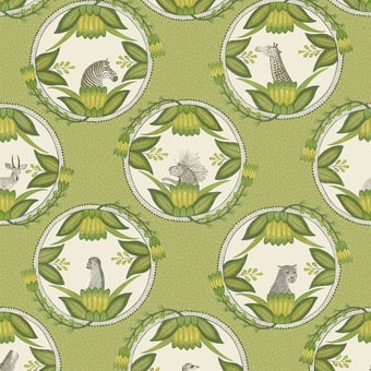 Ardmore Cameos Wallpaper Vert/Gris Cole and Son