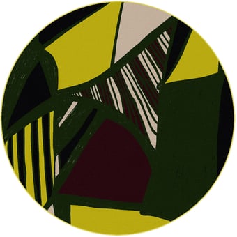 Rhythm And Lines Rond Rug Teal Yo2