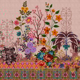 Oriental Garden Panel Green Walls by Patel