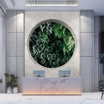 Deep Green Panel Leaf Walls by Patel