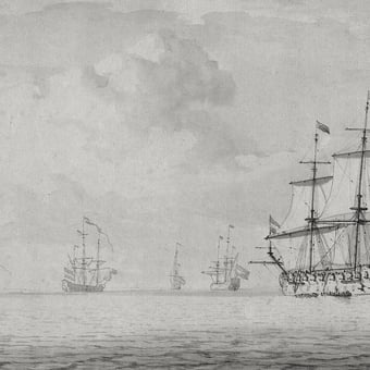 Papier peint panoramique On the Sea Blue Walls by Patel