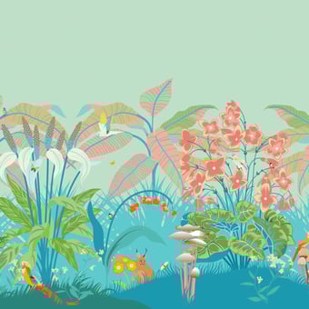 Carta da parati murale Eden Acidulé 150x330 cm - 3 lés - Partie A Little Cabari