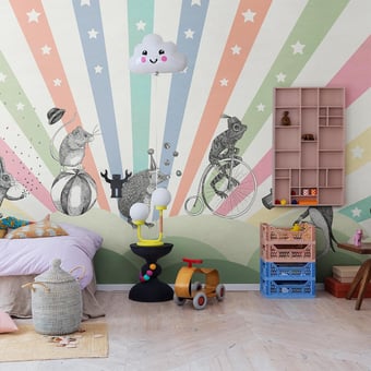 Papier peint panoramique Circus Pastel Rebel Walls