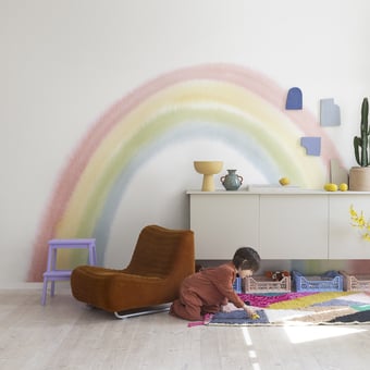Papel pintado mural panorámico Rainbow Multi Rebel Walls