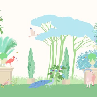 Carta da parati murale Villa Ada 150x330 cm - 3 lés - Partie A Little Cabari