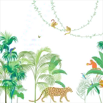 Carta da parati murale Jungle 150x330 cm - 3 lés - Partie A Little Cabari