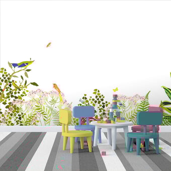 Carta da parati murale Botanique Vert 150x330 cm - 3 lés - Partie A Little Cabari