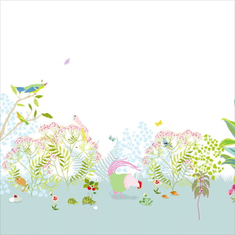 Carta da parati murale Botanique Rose 150x330 cm - 3 lés - Partie A Little Cabari