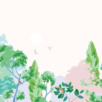 Carta da parati murale Clair Obscur Rose 150x330 cm - 3 lés - Partie B Little Cabari