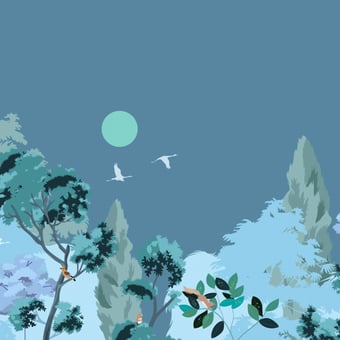Papier peint panoramique Clair Obscur Nuit 150x330 cm - 3 lés - Partie A Little Cabari