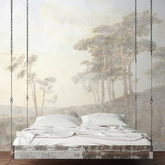 Romantic Grove Panel Blue Walls by Patel