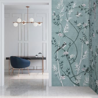 Tea Room Panel Blue Walls by Patel