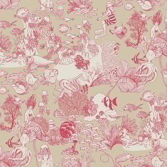 Tessuto Toile de Mer Framboise Little Cabari