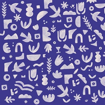 Papel pintado mural panorámico Découpes Bleu Etoffe.com x Claire Prouvost