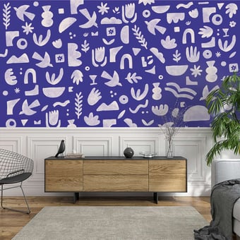 Papel pintado mural panorámico Découpes Bleu Etoffe.com x Claire Prouvost
