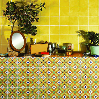 Baldosa Tebe Arancio Blu Giallo Verde Ramina Francesco De Maio