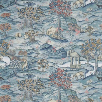 Carta da parati Stand Wood Teal/Velvet Blue Zoffany