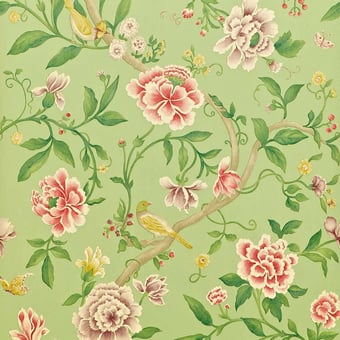Porcelain Garden Wallpaper Rose/Fennel Sanderson