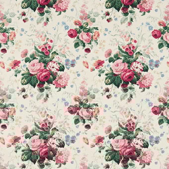 Stapleton Park 3 Fabric Cream/Pink Sanderson