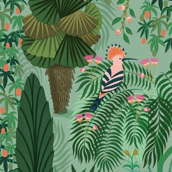 Papel pintado mural panorámico Les Vacances Multicolore Etoffe.com x Kate Merritt