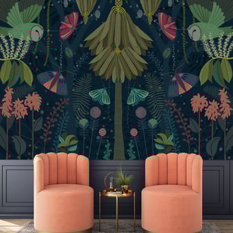 Papel pintado mural panorámico Nocturne Multicolore Etoffe.com x Kate Merritt