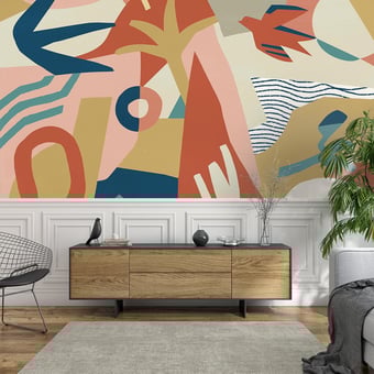 Papel pintado mural panorámico Brise Océanique Multicolore Etoffe.com x Claire Prouvost