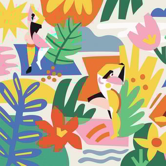 Un Après-Midi Au Lac Panel Multicolore Etoffe.com x Claire Prouvost